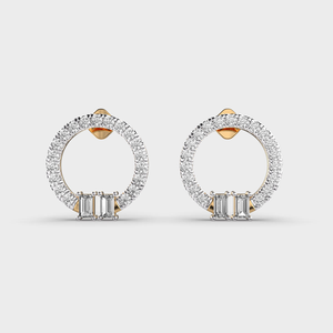 Boucles d'oreilles élégantes en forme de cercle en argent 925 avec diamants en moissanite, design solitaire étincelant, cadeau de mariage parfait pour elle. - Product Image 1