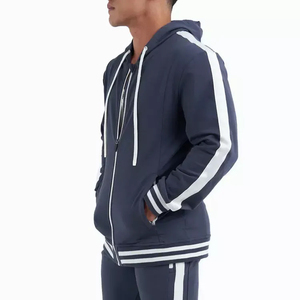 Sweat à capuche zippé pour homme en polyester et coton, poids lourd, avec logo personnalisé, confortable, fermeture éclair intégrale, deux poches latérales pour l'hiver - Product Image 5