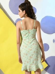 Nouveau à la mode bloc imprimé femmes décontracté court sans manches imprimé fleuri robe confort porter pour la plage ou cadeau d'anniversaire - Product Image 2