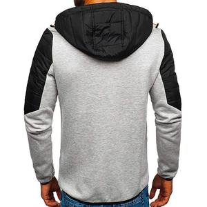 Sudaderas con capucha de forro polar con cremallera para hombre, personalizadas al por mayor, servicio OEM, mezcla de poliéster/algodón, teñido liso para invierno - Product Image 2