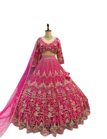 Lehenga Choli Fait Main de Haute Qualité pour Femme, Robe Brodé en Soie et Filet pour Mariage et Soirée, Techniques d'Impression à la Main