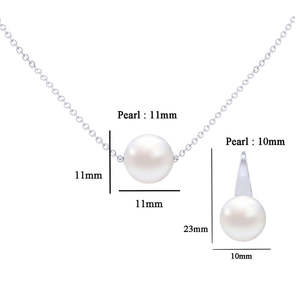 Ensemble de boucles d'oreilles pendantes classiques en argent sterling 92,5 avec perle et chaîne, bijoux élégants et raffinés, cadeau pour femmes et filles - Product Image 3