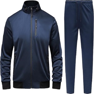 GYMELITE Men's Fashion Workout Sportswear Full Zip Athletic Tracksuit Set Windbreaker for <b>Winter</b> Exercise - Product Image 1