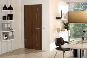 Porte CAESAR DOOR, design moderne minimaliste, plaque plane, ouverture latérale, bois MDF massif, porte intérieure, finition imperméable, villa - Product Image 2