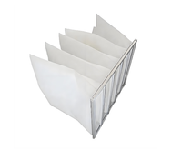 Élément filtrant d'air pour CVC en fibre synthétique haute performance, style pochette avec cadre en alliage d'aluminium