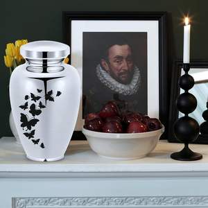 Urne papillon pour cendres humaines Urnes de crémation pour cendres pour hommes femmes Grandes urnes funéraires décoratives en argent Taille personnalisée - Product Image 5