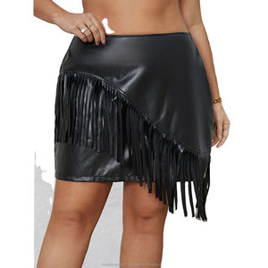 Mini-jupe en gros, taille haute, couleur unie, nouvelle jupe tendance, vêtements décontractés, dernière arrivée, toutes tailles, jupe en cuir pour femmes - Product Image 3