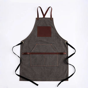 Customised Personalized Black Genuine <b>Leather</b> <b>Apron</b> Grill Kitchen <b>Apron</b> With Single <b>Apron</b> for Cooks Bartender Barista Chef Gift - Product Image 3
