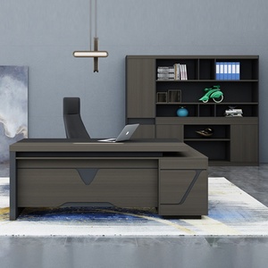 Modern L Shaped Executive <b>Desk</b> Wooden Office Table Luxury Boss Manager Computer <b>Desk</b> <b>Set</b> Large Director Office <b>Desk</b> Workstation - Product Image 1