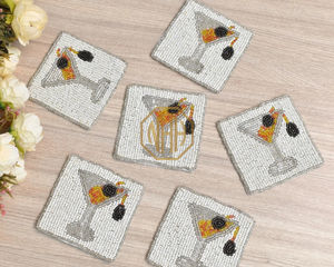 ที่รองแก้วมาร์ตินี่ทำด้วยมือลูกปัดตกแต่งโต๊ะที่หรูหราสำหรับงานแต่งงานและงานปาร์ตี้มาใหม่เสื่อและแผ่นรองสำหรับบ้าน - Product Image 6