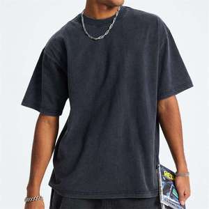 T-shirt lourd 100% coton Unisex Logo personnalisé Acid Wash t Shirt Broderie - Product Image 4