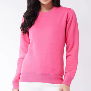 Polaire surdimensionné sweats à col rond femmes sweats bouffants imprimé uni col rond en coton gaufré sweat décontracté femmes - Product Image 5