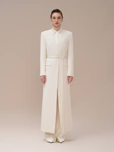 Gabardina Larga para Mujer, Abrigo Largo con Bolsillos Delanteros, Tejido Ecológico, Ropa de Mujer Whiteant, Mejor Mayorista, Disponible - Product Image 2