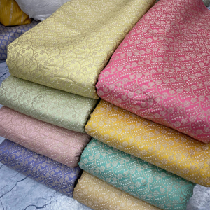 Lujoso tejido de punto bordado Jacquard brocado de seda 100% textil de alta calidad para vestidos de boda de niñas al por mayor - Product Image 1