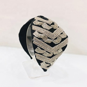 Luxurious Turban Style Seed Glass Beaded Hairbands for Women Handcrafted Indian <b>Headbands</b> Latest Design - Product Image 3