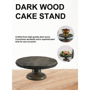 Support à gâteau en bois foncé Support à gâteau au look premium hautement conçu pour exposer et servir des gâteaux à dessert et d'autres collations sur la table - Product Image 4