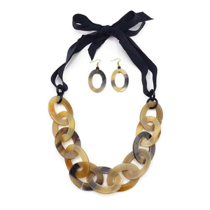 100% Handmade Eco-friendly Buffalo Horn Lacquered <b>Necklace</b> Lacquered Jewelry Made in India by glowin <b>fashion</b> - Product Image 3