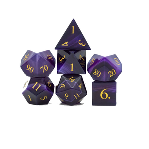Dados de Piedra de Alta Calidad, Ónice Púrpura Natural, Ágata, Piedra Preciosa Grabada, Juegos de Dados Personalizados, Dados de Piedra de Cristal Vikingos, Mayorista - Product Image 6
