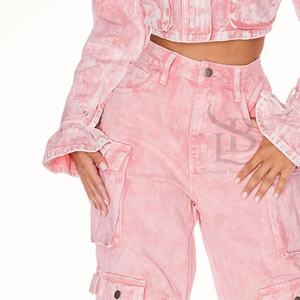 Custom Embroidery Logo Women Streetwear Joggers Cargo Pant <b>Light</b> Weight Cotton Fabric Cargo Pants for Women's OEM Service - Product Image 2