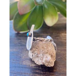 Bague artisanale pour homme Philips Tsosie en turquoise Kingman et argent sterling, sertissage délicat, taille 4.75, pour usage quotidien - Product Image 4