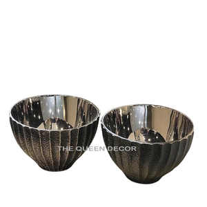 Cuenco decorativo de Metal de aluminio de forma única, cuenco de cerámica con acabado antiguo de latón, cuencos para servir - Product Image 3