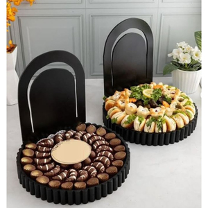Bol à chocolat en métal doré de la meilleure qualité Design découpé Dessus de table de style moderne servant des desserts écologiques pour les mariages - Product Image 3