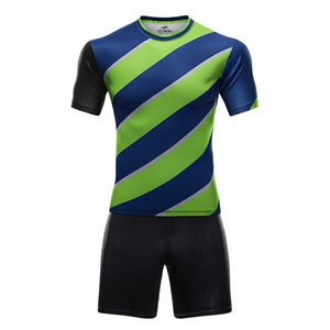Conjunto de Camiseta de Fútbol Personalizada al por Mayor OEM, Manga Corta, Cuello Redondo, Ropa Deportiva para Equipos de Fútbol, 100% Poliéster, Corte Automatizado - Product Image 1