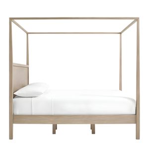 Luxury Mahogany Solid <b>Canopy</b> Queen Bed Frame Scandinavian Minimalist Design Customizable Eco-Friendly Durable for Modern <b>Bedroom</b> - Product Image 2