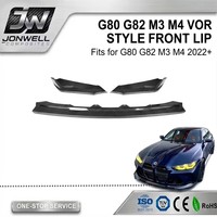 Lèvre avant en fibre de carbone sèche de qualité supérieure, 3 pièces, pour BMW G80 M3 G82 M4 2022 2023, kit carrosserie S9