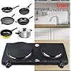 Table de cuisson à induction double Uten 1500W+750W avec plaque en acier inoxydable, contrôle de thermostat séparé et commandes lumineuses - Product Image 3