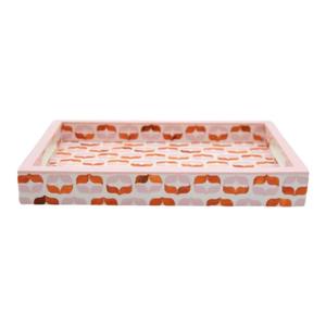 Vente directe d'usine, plateau de service carré personnalisé avec incrustation de nacre, travail en résine et os, finition en écorce de bois et poignées en métal - Product Image 4