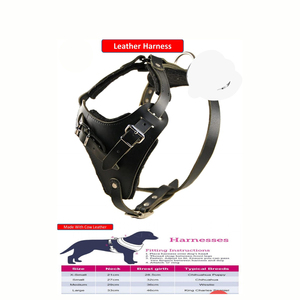 Adjustable leather Dog Training Harness with Reflective Stitching Pet Supplies Made From <b>Duck</b> Fabric and Leather - Product Image 3