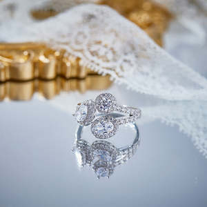 Anillo de plata S925 con diseño abierto para mujer, accesorio de gama alta a la moda para aniversario de boda y fiesta de compromiso - Product Image 1