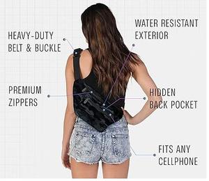 Sac banane à fermeture éclair imprimé camouflage, sac banane tendance, sac banane fait main, sacs bandoulière pour voyages, vente en gros OEM, MOQ faible - Product Image 4