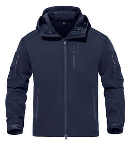 Chaquetas con Capucha para Hombre, Chaqueta Táctica Softshell, Chaqueta Cortavientos Impermeable Personalizada Informal, Chaqueta de Senderismo con Cremallera, Abrigos para Hombre de Poliéster para Adultos - Product Image 4