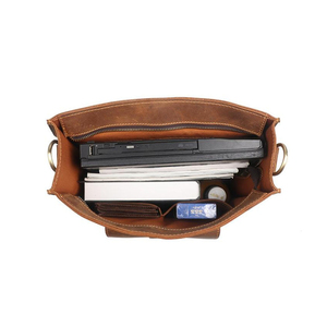 Couleur hommes sac à bandoulière véritable peau de vache sac à dos d'affaires avec chargement USB compartiment pour ordinateur portable voyage en cuir de vache sac à dos - Product Image 5