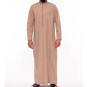 Jubba Kurta Thobe pour homme, décontracté, respirant, tissu antistatique, col en V, manches longues, coupe ample, longueur au sol, plage, toutes saisons - Product Image 6