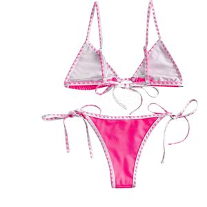 Ensemble bikini deux pièces pour femme à prix de gros, imprimé animal, logo sur le devant, séchage rapide, tissu doux, maillot de bain de plage estival - Product Image 1