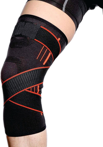 Unisex Customized Logo Sports Safety Pads Brace Gym Knee Wraps <b>Bandage</b> Knee Sleeve for Weightlifting with Knee Support Stripe - Product Image 4