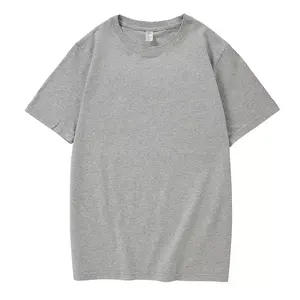 Venta al por mayor 100% algodón camiseta de los hombres logotipo personalizado diseño en la parte delantera liso estilo casual camiseta de talla grande - Product Image 2