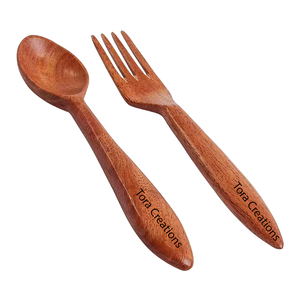 Cucharas de madera clásicas Decoración de cocina Restaurante y diseño de hotel Cubiertos naturales con diseño de acabado pintado - Product Image 6