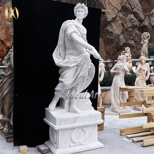 Escultura de Guerrero griego de piedra Natural de artes ideales, estatua de mármol blanco tallada a mano de La Galia moribunda para decoración de jardín o interior - Product Image 4