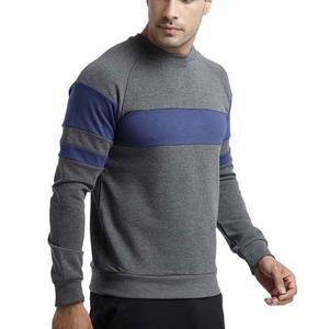 เสื้อกันหนาวผู้ชายผ้าฝ้าย100% น้ำหนักเบามีฮู้ดแบบสวมหัวมีโลโก้ที่กำหนดเองระบายอากาศได้สีตัดกันสำหรับพื้นฐาน - Product Image 3