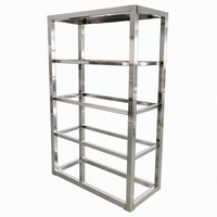 Étagère à vin en acier inoxydable à plusieurs niveaux, finition miroir, pour bar, restaurant, rangement