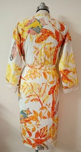 Owl Printed Cotton Kantha <b>Kimono</b> Autumn Varsity <b>Jacket</b> Style Robe Perfect Beach Cover-Up Wrap Dress Bath Overcoat Gift for Her - Product Image 5