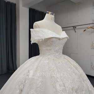 ANY196 Vestido de Novia Moderno Largo con Escote Corazón y Apliques Florales de Cristal para Mujer - Product Image 5