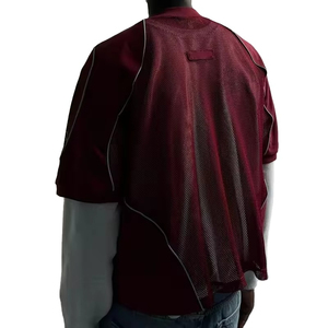 Nouveau maillot de football américain personnalisé en maille pour femmes, streetwear en satin, col en V, patch étoile, style surdimensionné Y2K - Product Image 3