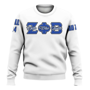 Sweat-shirt à col rond brodé Zeta Phi Beta Sorority 1920 pour femmes, bleu, vêtements à lettres grecques, sweat-shirts grecs pour femmes - Product Image 1
