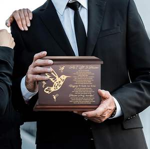 Cremation <b>Memorial</b> Urns <b>for</b> Human Ashes Adult Male Female, Wooden Urns <b>Box</b> and Casket <b>for</b> Ashes Men Women Child, Large Burial - Product Image 5