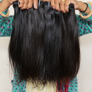 100% cabello humano de templo indio Virgen sin procesar, cutícula alineada, estilos de ondas de agua rectas, máquina de Color negro, doble trama cruda - Product Image 4